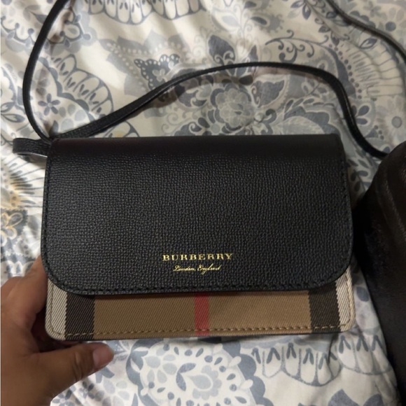 Burberry Black and Tan Crossbody Bag with Gold Hardware - Picture 1 of 1